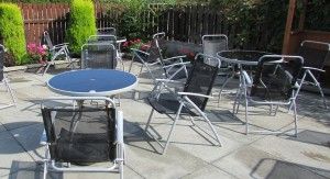 Cast aluminum outdoor furniture is a stylish option to add comfort to your patio.