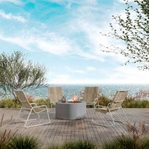 Ebel-Cabana High Back Chat Barley-Bone + Bellino Fire Pit