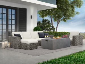 Ebel-Mia XL Sofa with Tray + Ottoman with Chaise Cushion + Bellino