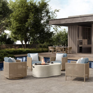 Ebel-Orleans Chat Barley-Flax + Tahoe Fire Pit Shell